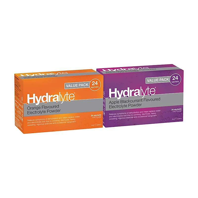 Hydralyte Oral Rehydration Salts (ORS) Lemon (20 Sachets) — authentic medicine packaging