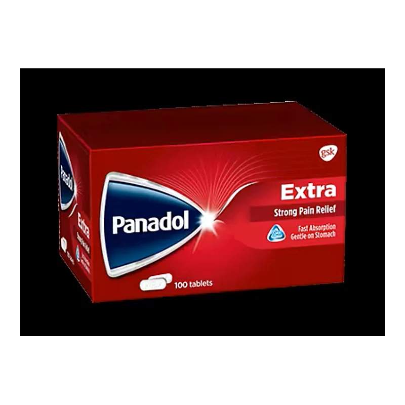 Panadol Extra Tablets (100 Tablets) — authentic medicine packaging