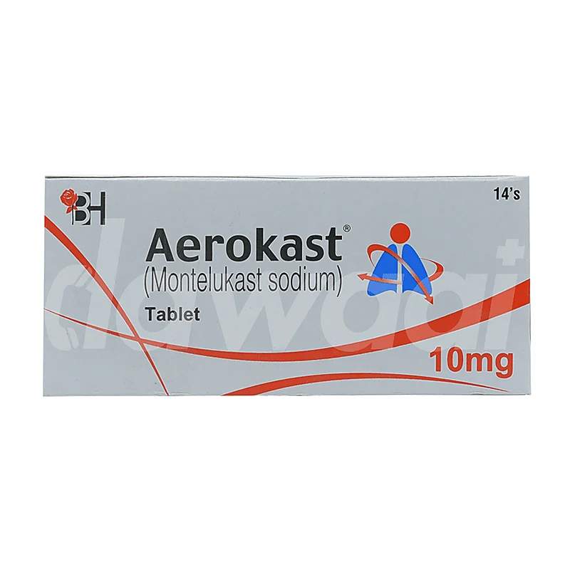 Aerokast (10Mg) 14 Tablets — authentic medicine packaging