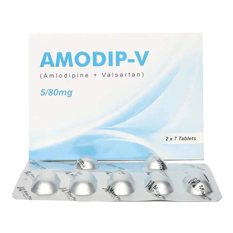 Amodip-V (5/80Mg) 14 Tablets — authentic medicine packaging