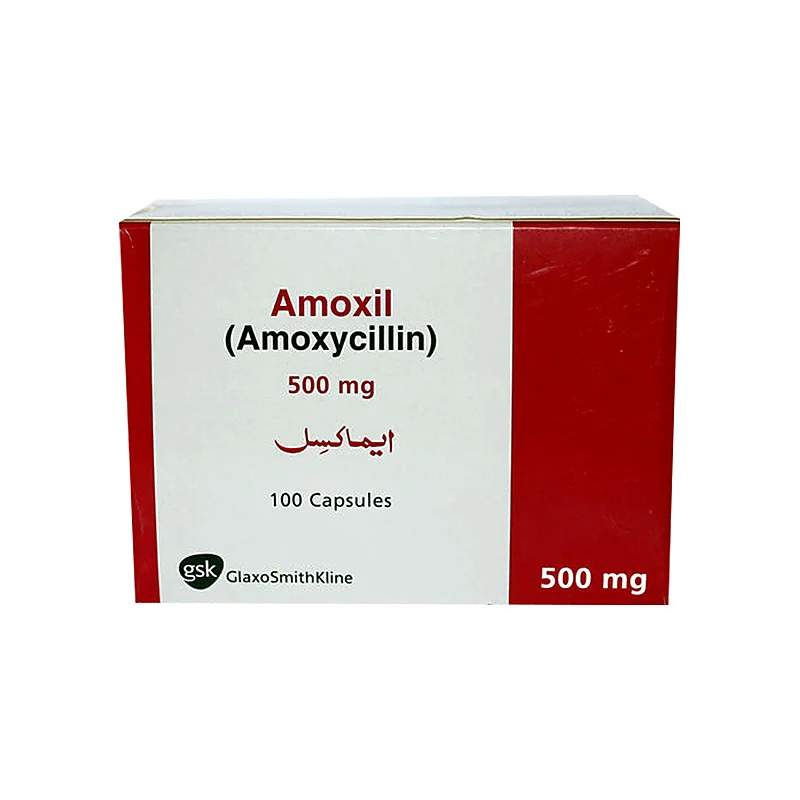 Amoxil (500Mg) 100 Capsules — authentic medicine packaging