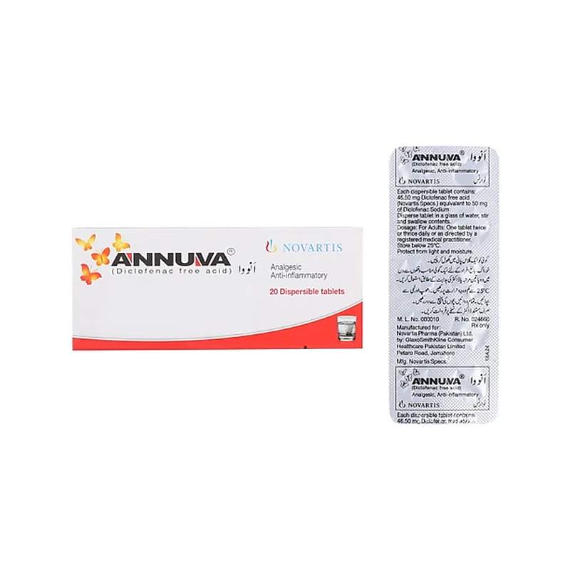 Annuva (50Mg) 20 Tablets — authentic medicine packaging