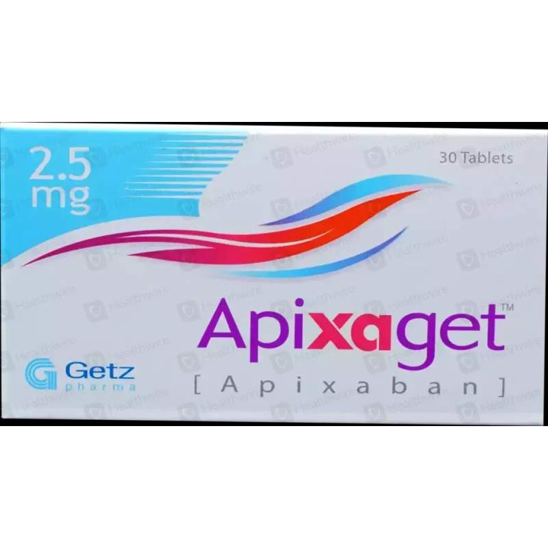 Apixaget (2.5Mg) 30 Tablets — authentic medicine packaging