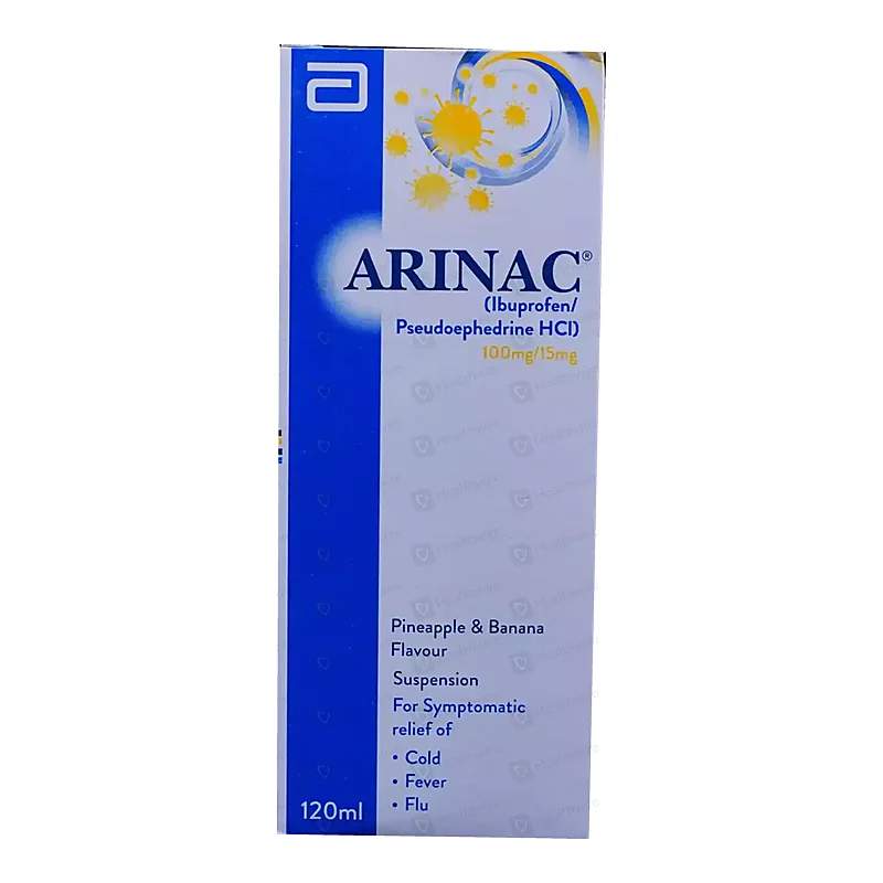 Arinac (100Mg/15Ml) 120Ml Syrup — authentic medicine packaging