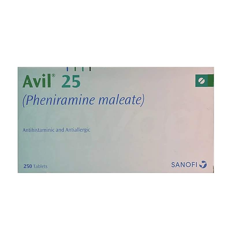 Avil (25Mg) 2Ml, 50 Ampoule Injections — authentic medicine packaging