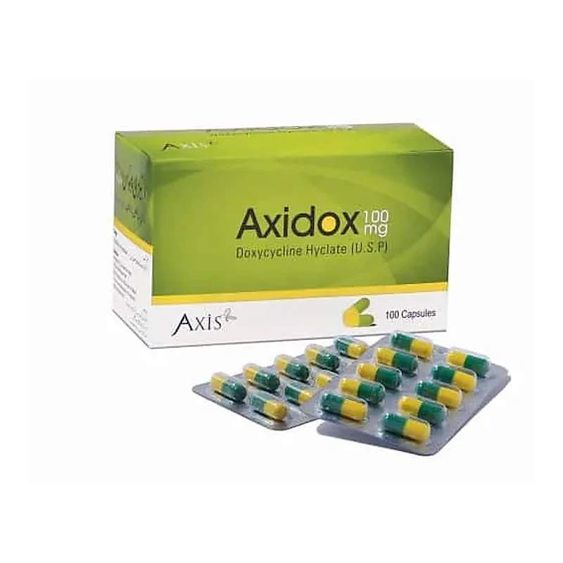 Axidox (100Mg) 100S Cap — authentic medicine packaging