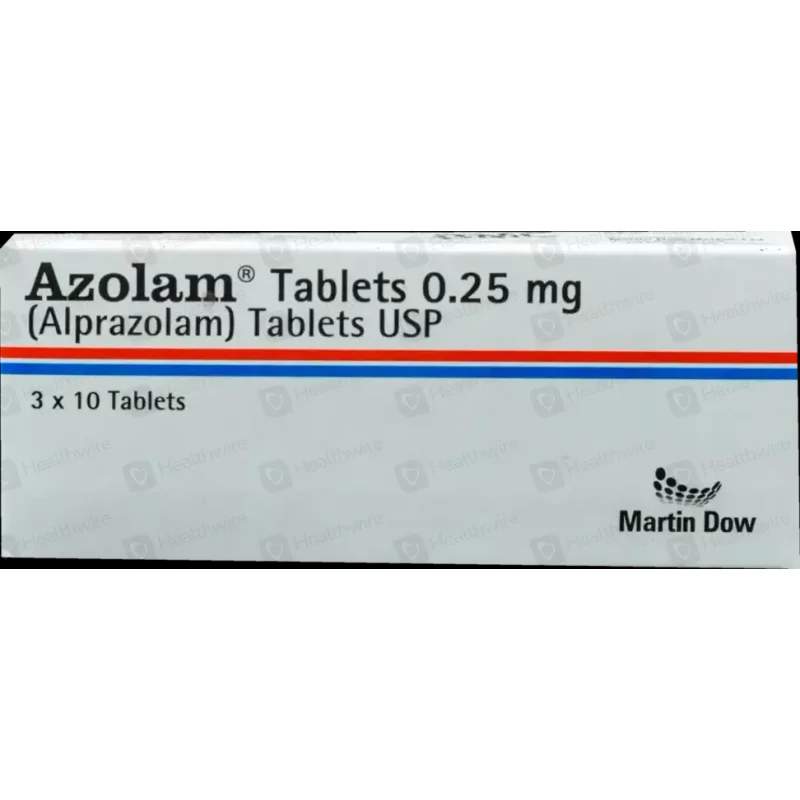 Azolam (0.25Mg) 30 Tablets — authentic medicine packaging