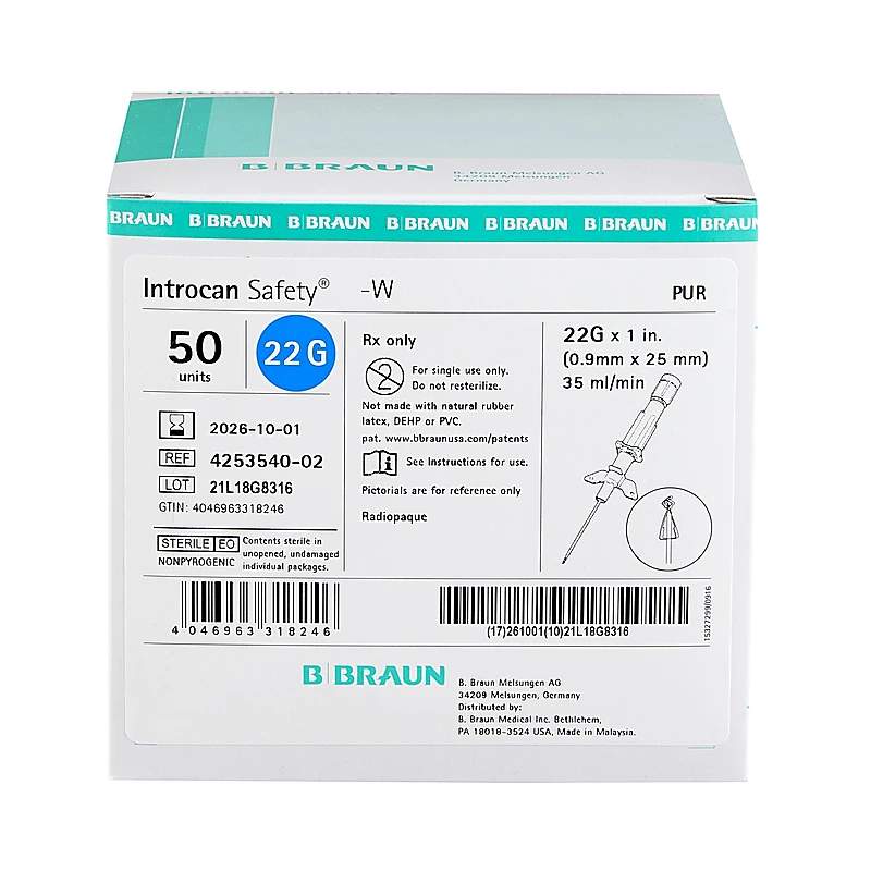 B Braun Branula (22G) — authentic medicine packaging
