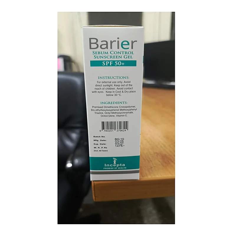 Barier Sun Screen Gel — authentic medicine packaging