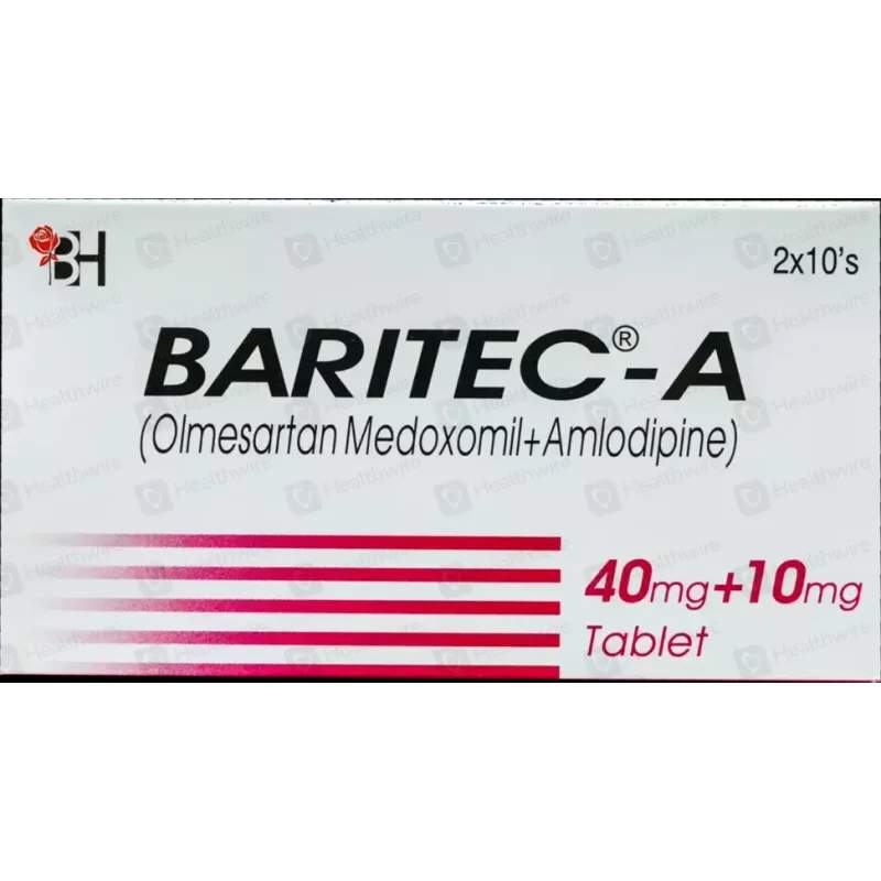 Baritec-A (40/10Mg) 20 Tablets — authentic medicine packaging