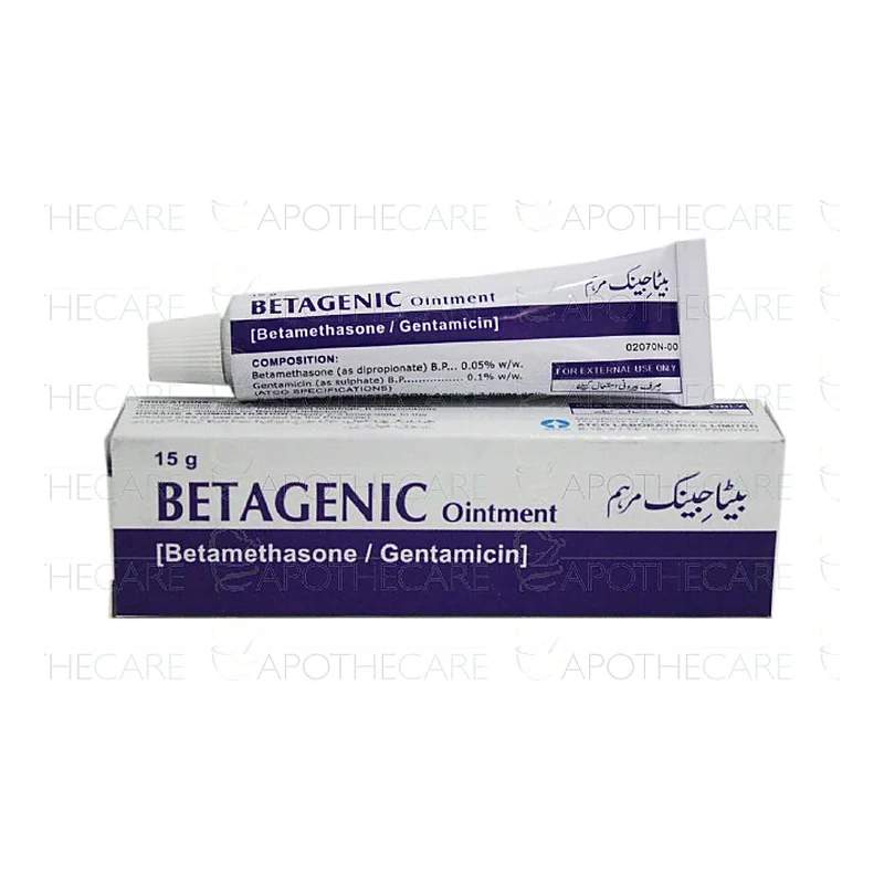 Betagenic (0.05/0.1%) 15G Ointment — authentic medicine packaging