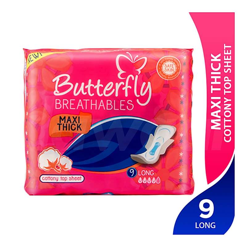 Butterfly Breathable Maxi Thick Long 9 Pads — authentic medicine packaging