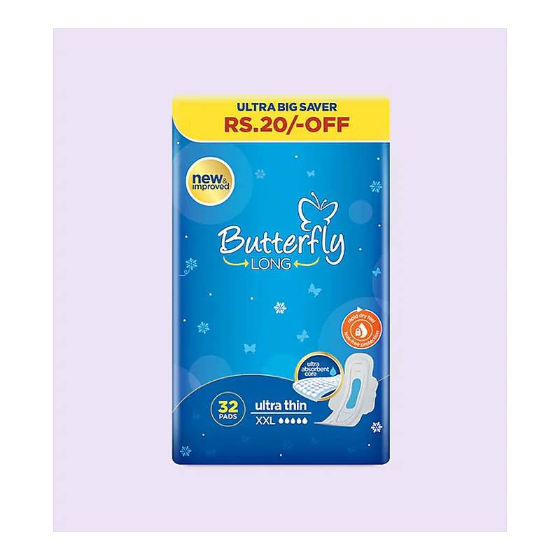 Butterfly Breathable Ultra Thin Long 8 Pads — authentic medicine packaging