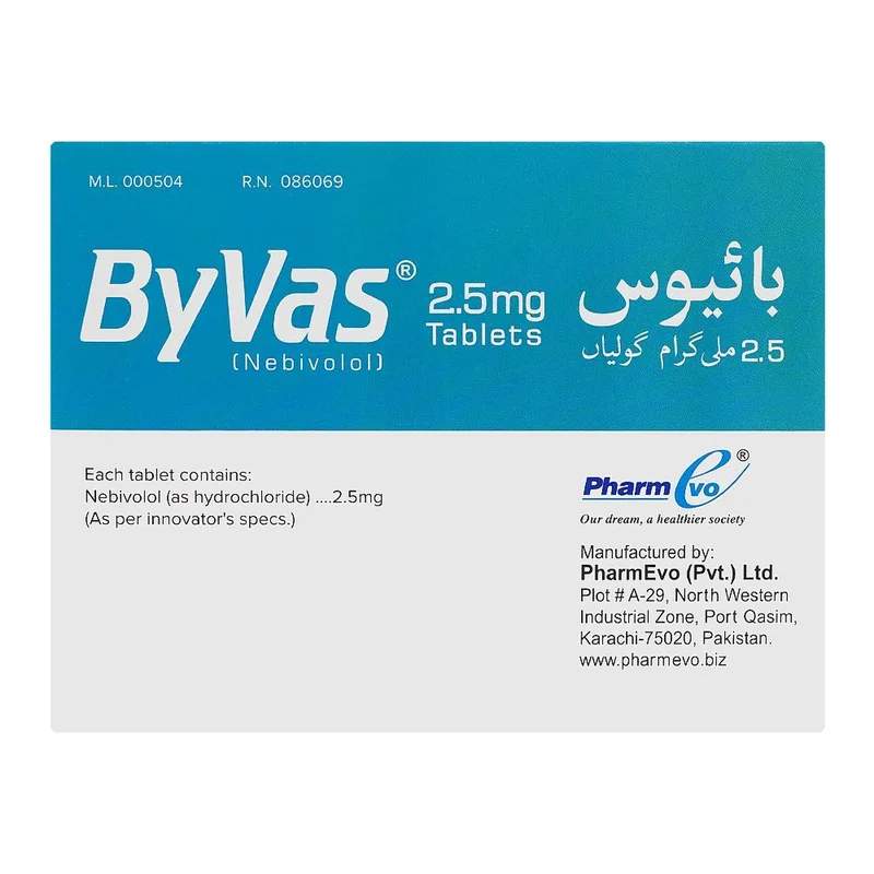 Byvas (2.5Mg) 14 Tablets — authentic medicine packaging