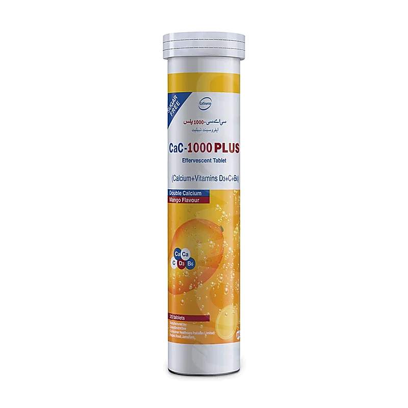 Cac-1000 Plus (Mango) 20 Tablets — authentic medicine packaging