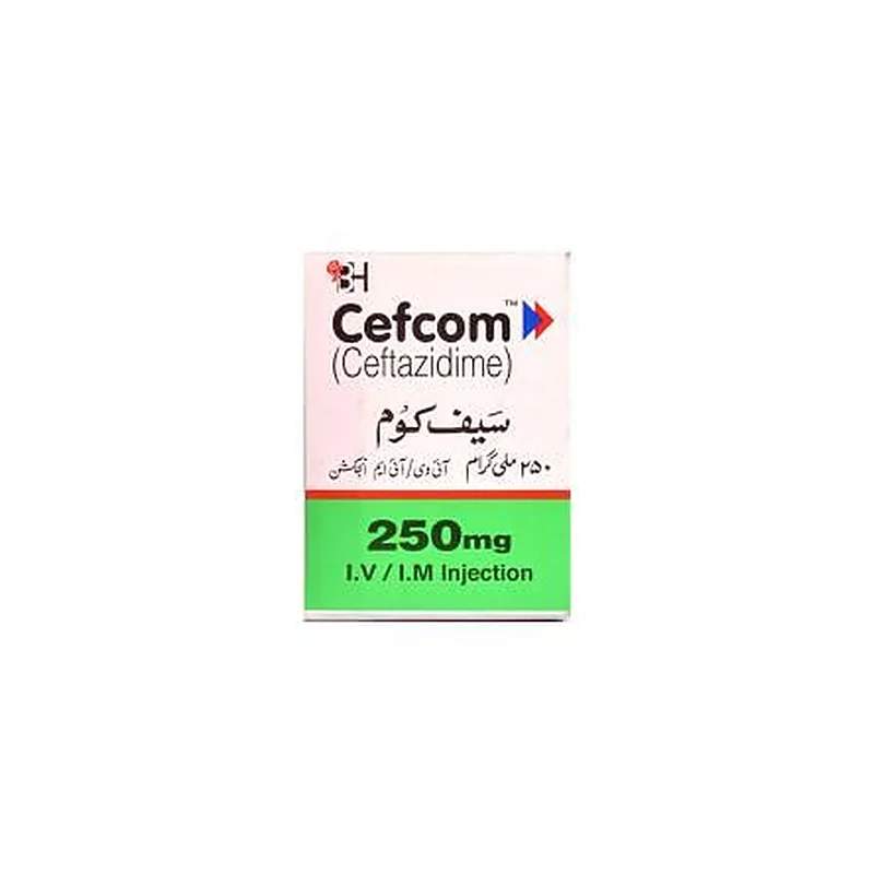 Cefcom (250Mg) 1 Vial Injection — authentic medicine packaging