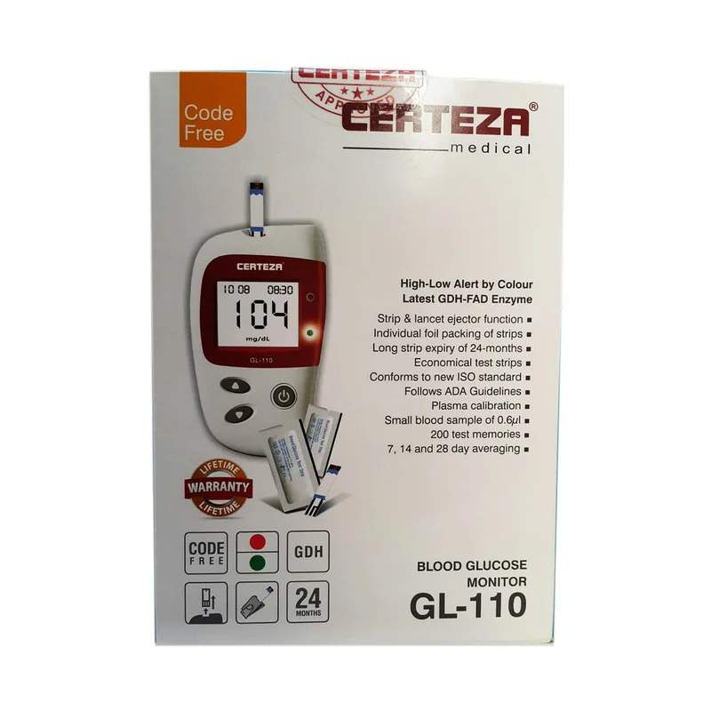 Certeza (Gl-110) Blood Glucose Meter — authentic medicine packaging