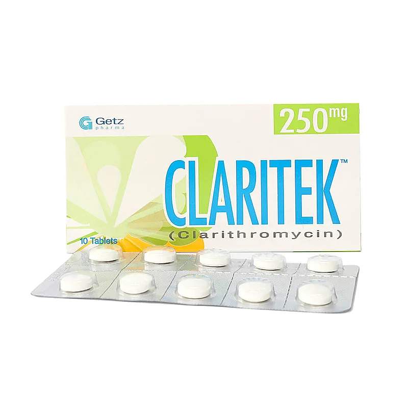Claritek (500Mg) 10 Tablets — authentic medicine packaging