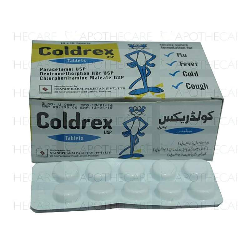 Coldrex 100 Tablets — authentic medicine packaging