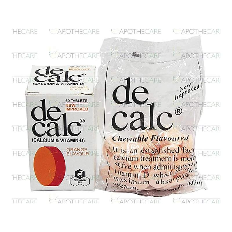 De Calc (Orange) 50 Tablet — authentic medicine packaging