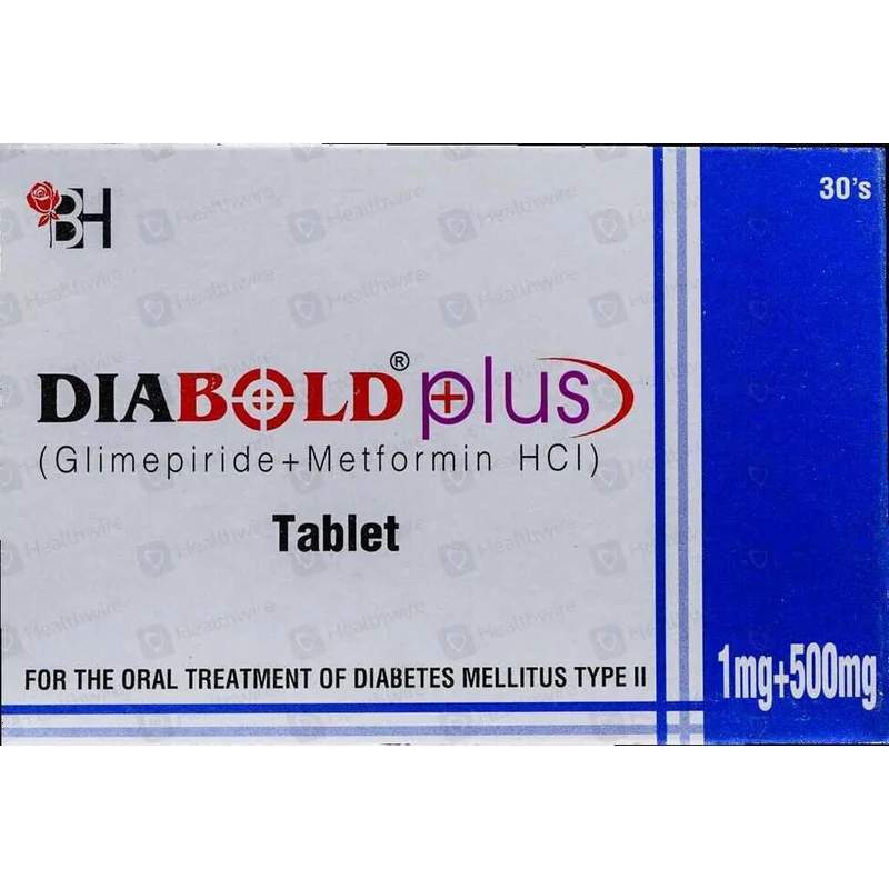 Diabold Plus (1/500Mg) 30 Tablets — authentic medicine packaging