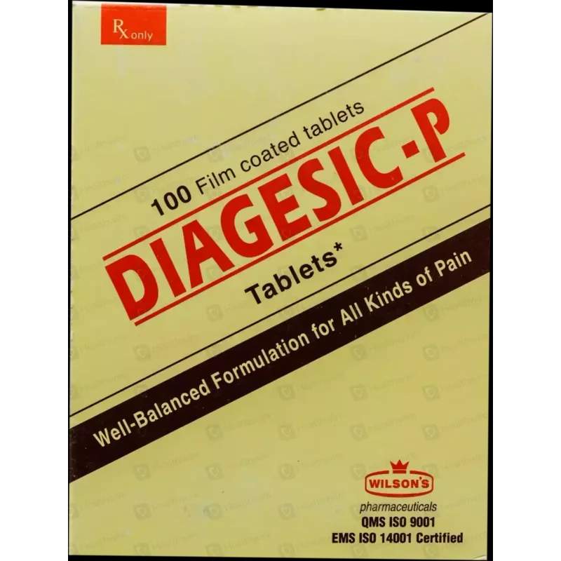 Diagesic-P (500/3/70Mg) 100 Tablets — authentic medicine packaging