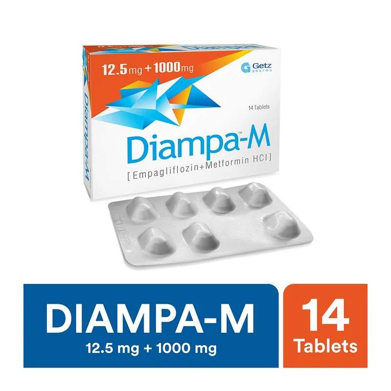 Diampa-M (12.5/1000Mg) 14 Tablets — authentic medicine packaging