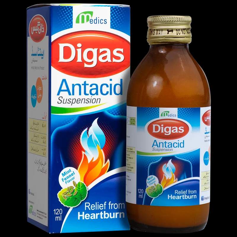 Digas Antacid (450/100Mg) 120Ml Suspension — authentic medicine packaging