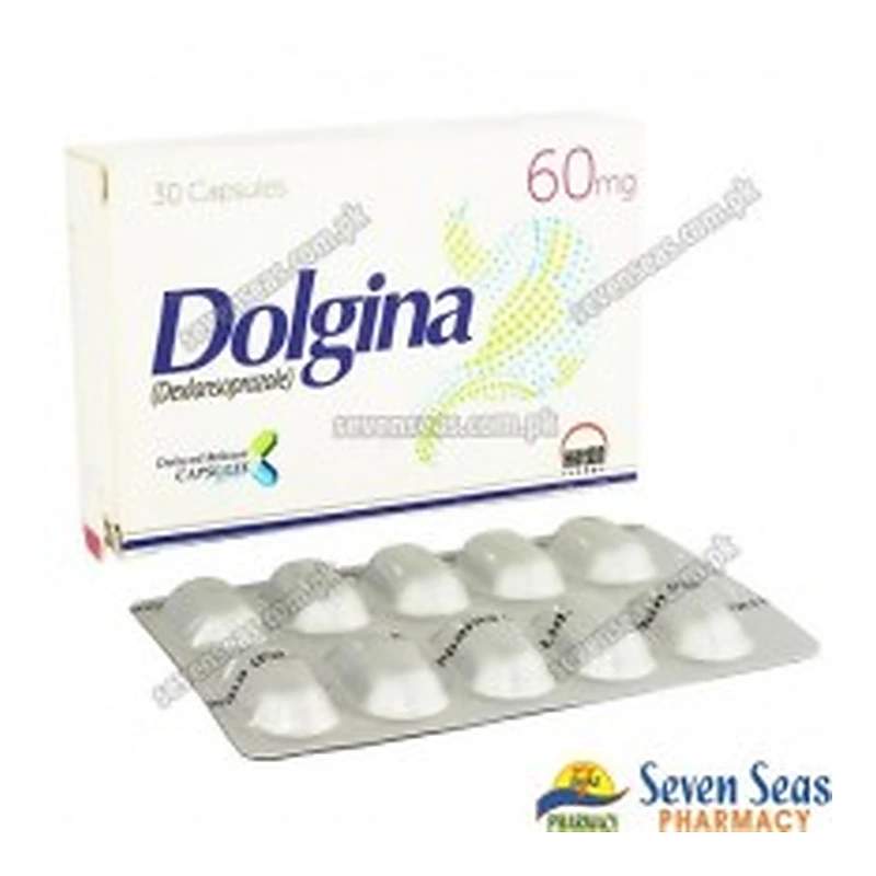 Dolgina (60Mg) 14 Capsules — authentic medicine packaging