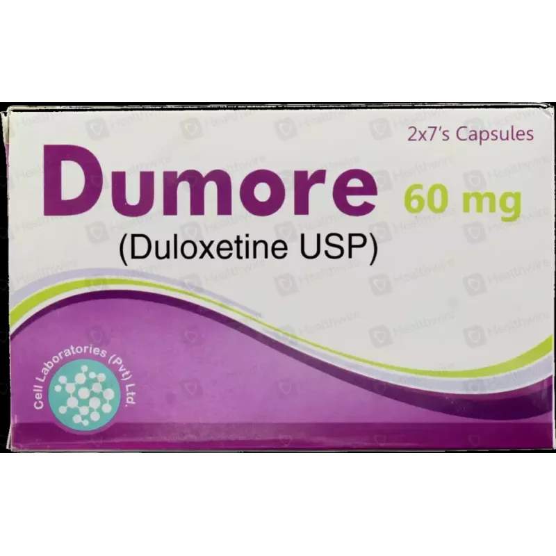 Dumore (60Mg) 14 Capsules — authentic medicine packaging
