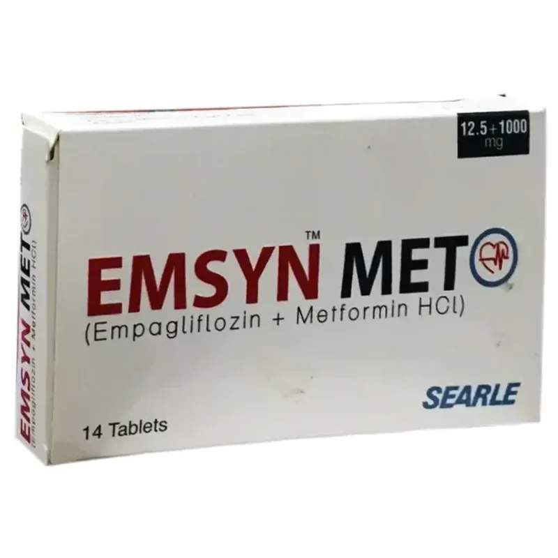 Emsyn Met (12.5+1000Mg) 14 Tablets — authentic medicine packaging