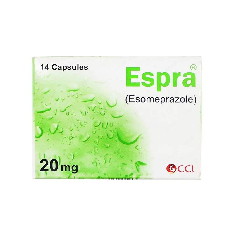 Espra (20Mg) 14 Capsules — authentic medicine packaging