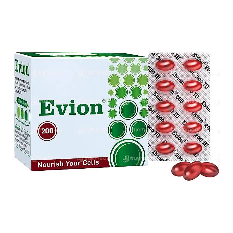 Evion (400Mg) 100 Capsules — authentic medicine packaging