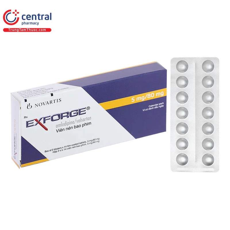 Exforge (5/80Mg) 28 Tablets — authentic medicine packaging