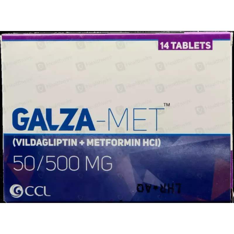 Galza-Met (50/500Mg) 14 Tablets — authentic medicine packaging