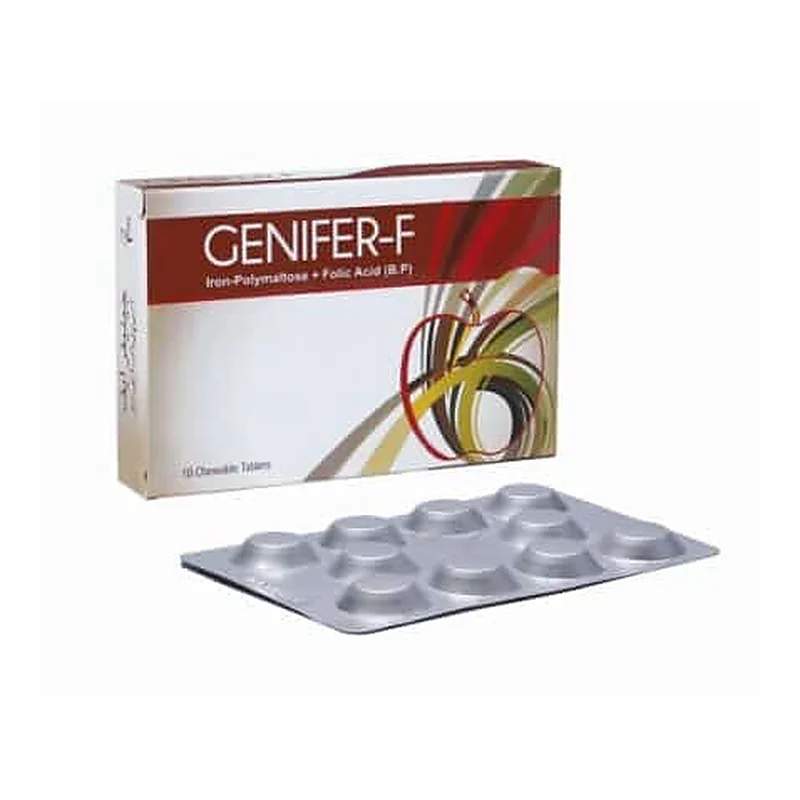 Genifer-F (100/0.35Mg) 10 Tablet — authentic medicine packaging