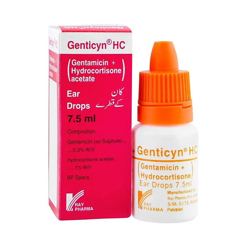 Genticyn Hc (0.3/1%) 7.5Ml Ear Drops — authentic medicine packaging