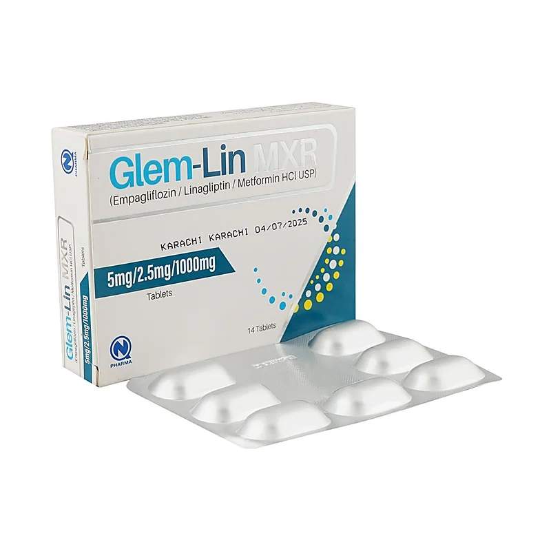 Glem-Lin Mxr (5Mg/2.5Mg/1000Mg) 14 Tablets — authentic medicine packaging