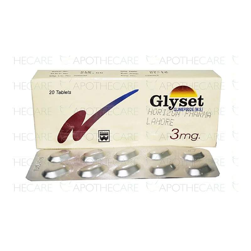 Glyset (4Mg) 20 Tablets — authentic medicine packaging