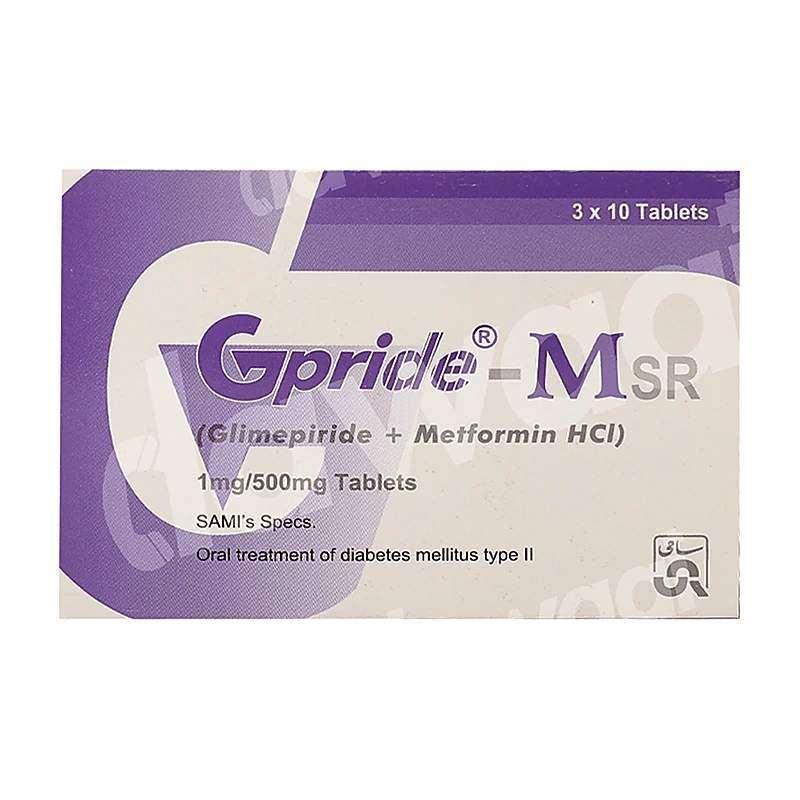 Gpride-M Sr (2/500Mg) 30 Tablets — authentic medicine packaging
