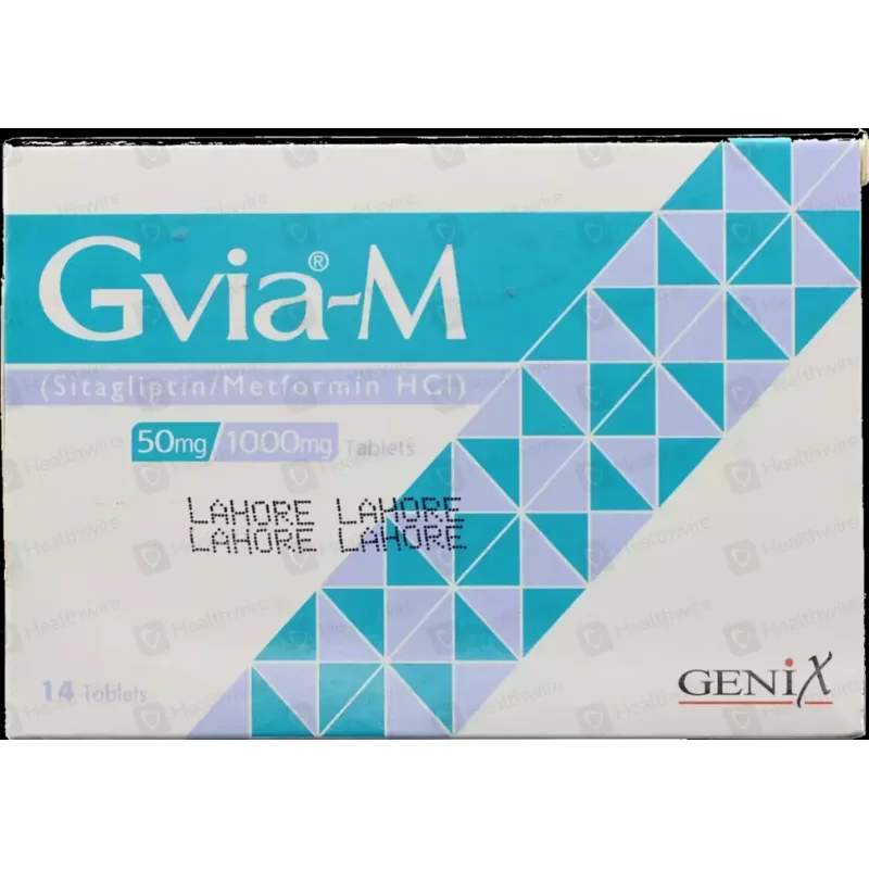 Gvia-M (50/1000Mg) 28 Tablets — authentic medicine packaging