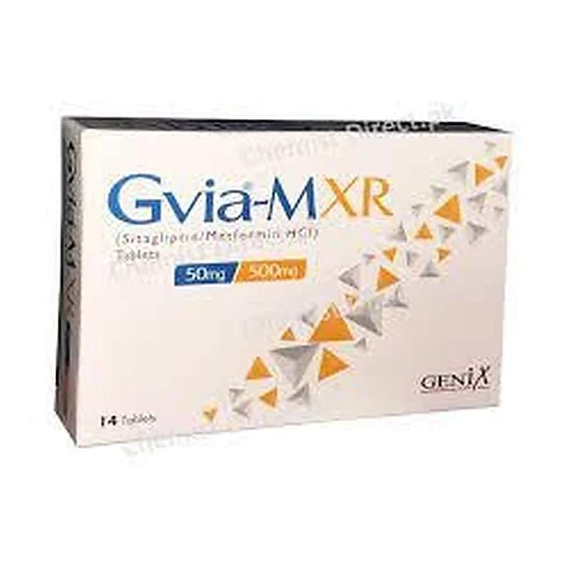Gvia-M Xr (50/500Mg) 14 Tablets — authentic medicine packaging