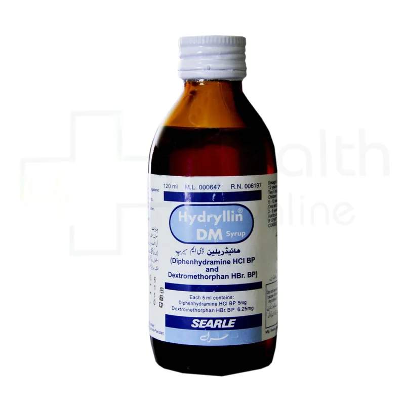 Hydryllin Dm (5/6.25Mg) 120Ml Syrup — authentic medicine packaging