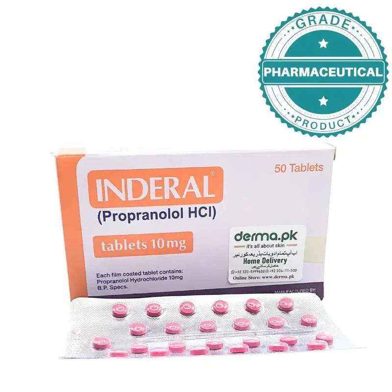 Inderal (10Mg) 50 Tablets — authentic medicine packaging