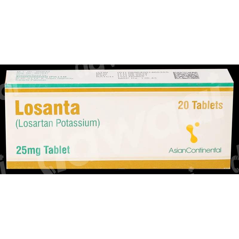 Losanta 25Mg Tab 20S — authentic medicine packaging