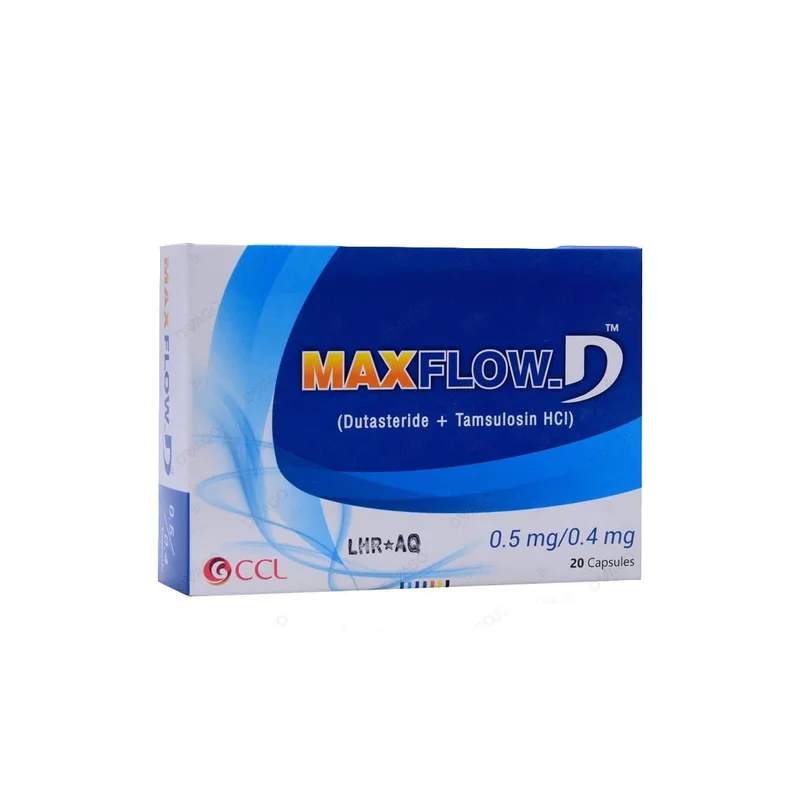 Maxflow-D (0.5/0.4Mg) 20 Capsules — authentic medicine packaging