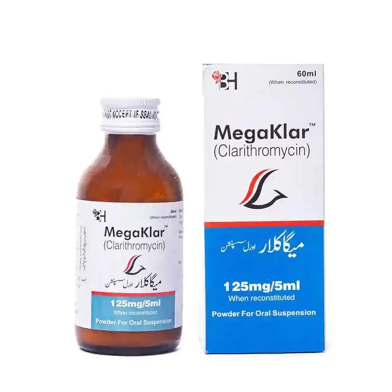 Megaklar (125Mg/5Ml) 60Ml Suspension — authentic medicine packaging