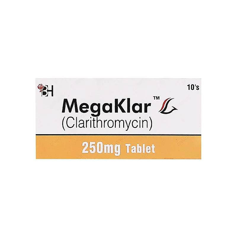 Megaklar (250Mg) 10 Tablets — authentic medicine packaging