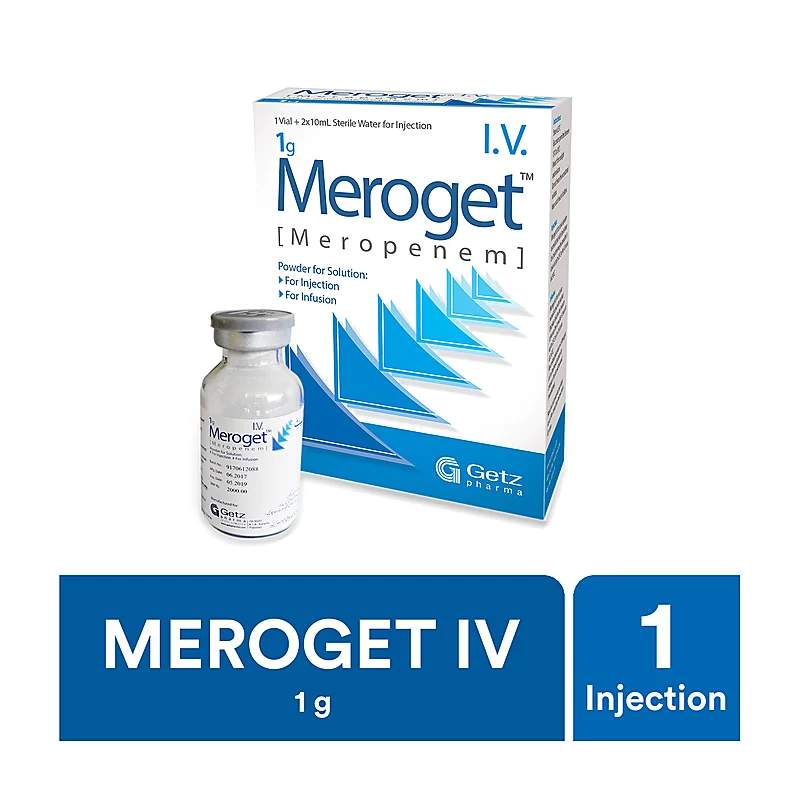 Meroget (1G) 1 Vial Injection — authentic medicine packaging