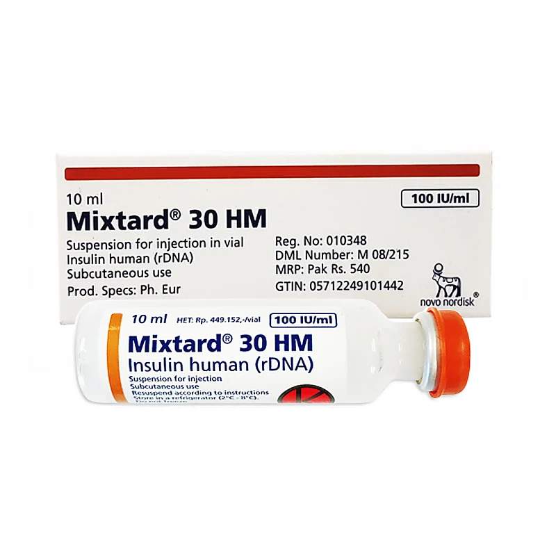 Mixtard 30 Hm (100Iu/Ml) 1 Vial Injection — authentic medicine packaging